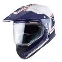 MT Synchrony DS Dual Sport Motorcycle Helmet - Vintage White / Blue / Red