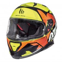 MT Thunder 3 Full Face Motorcycle Helmet - Torn Fluo Yellow / Orange