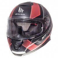 MT Helmets Thunder 3 Full Face Motorcycle Helmet - Trace Matt Black / Red