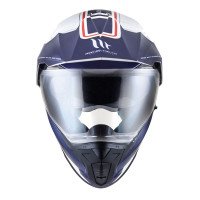 MT Synchrony DS Dual Sport Motorcycle Helmet - Vintage White / Blue / Red