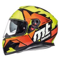MT Thunder 3 Full Face Motorcycle Helmet - Torn Fluo Yellow / Orange