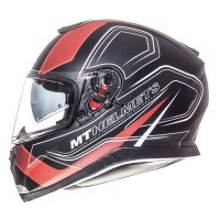 MT Helmets Thunder 3 Full Face Motorcycle Helmet - Trace Matt Black / Red