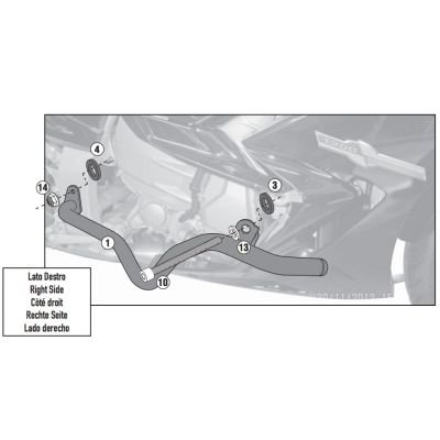 Givi TN2109OX Motorcycle Engine Guards - Yamaha FJR1300 (13-16) - Right Side